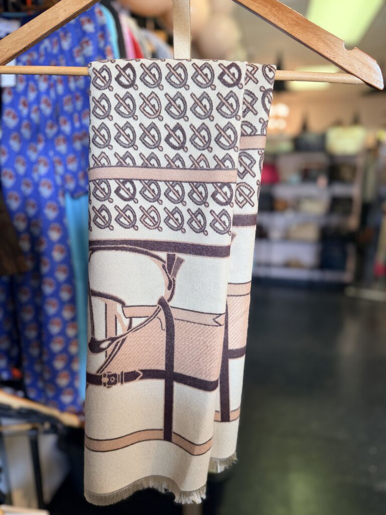 Luxe Scarf w. Horse Bit Print