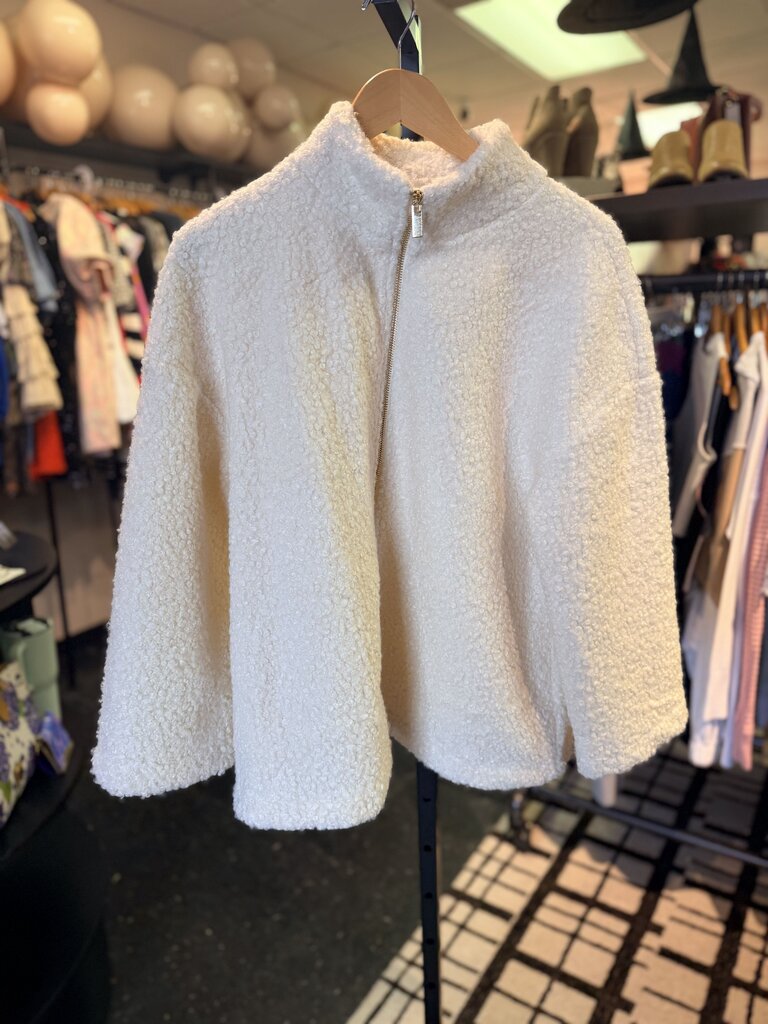 Anne Klein - NWT Full Zip Sherpa Jacket in Cream