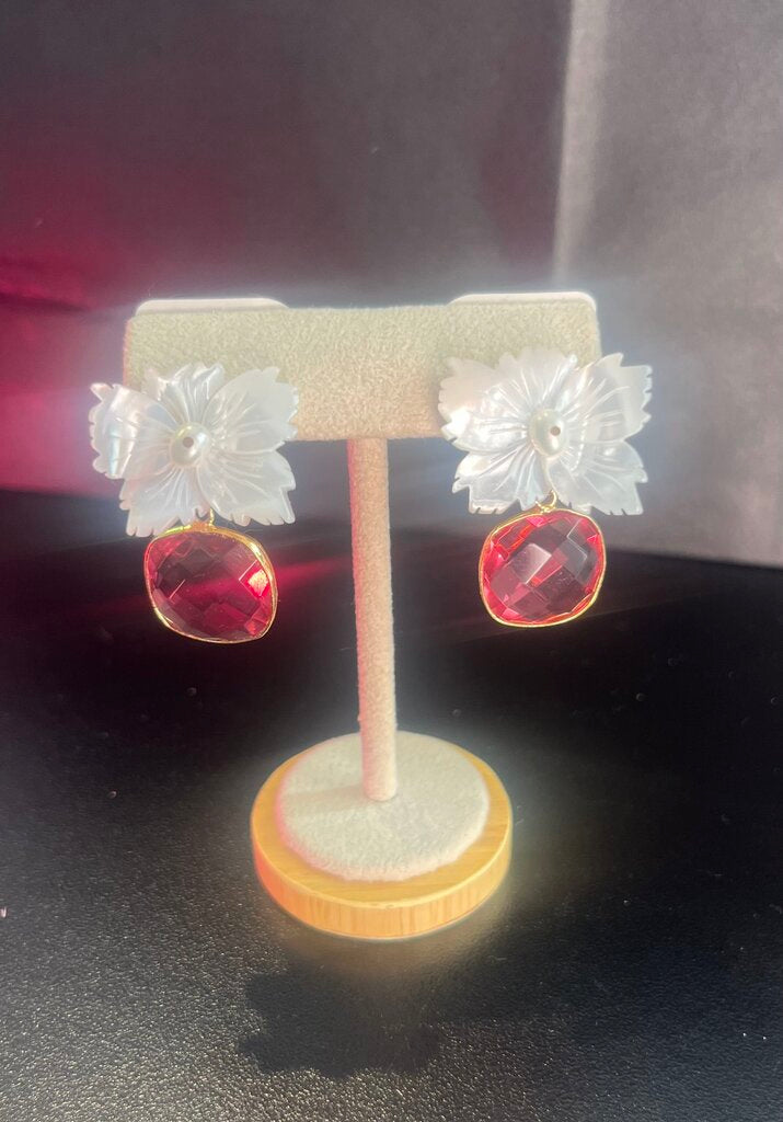 Julie Ryan Designs -Aster Pink Center Earrings
