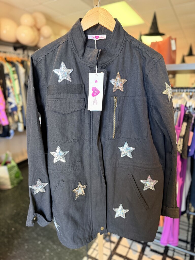 BuddyLove - NWT - Alyssa Sequin Star Utility Jacket