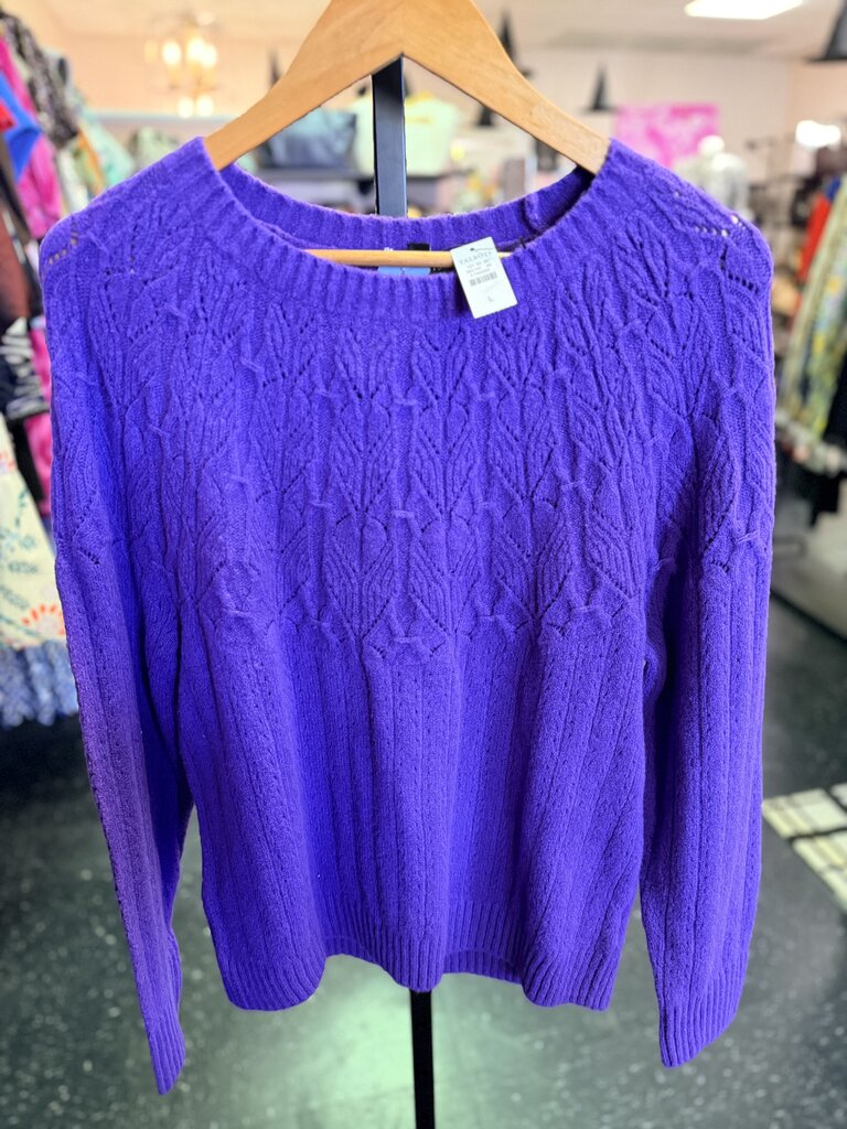 Talbots- NWT- Cable Knit Sweater - Purple