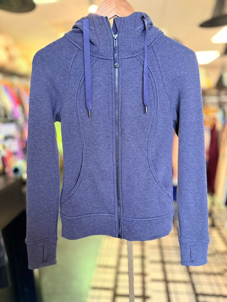 Lululemon-Scuba Full Zip Hoodie - Heathered Purple