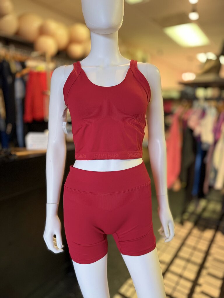 Gymshark -SET-Flex V4 Shorts & Seamless Crop Tank - Red