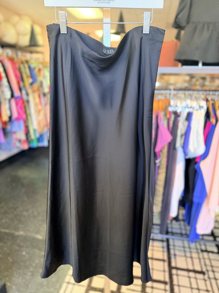 J.Crew - Satin Blend Slip Skirt - Black
