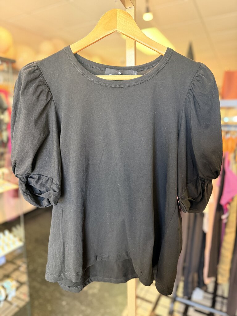 Pomander Place - Black Vesty Puff Short Sleeve Crewneck