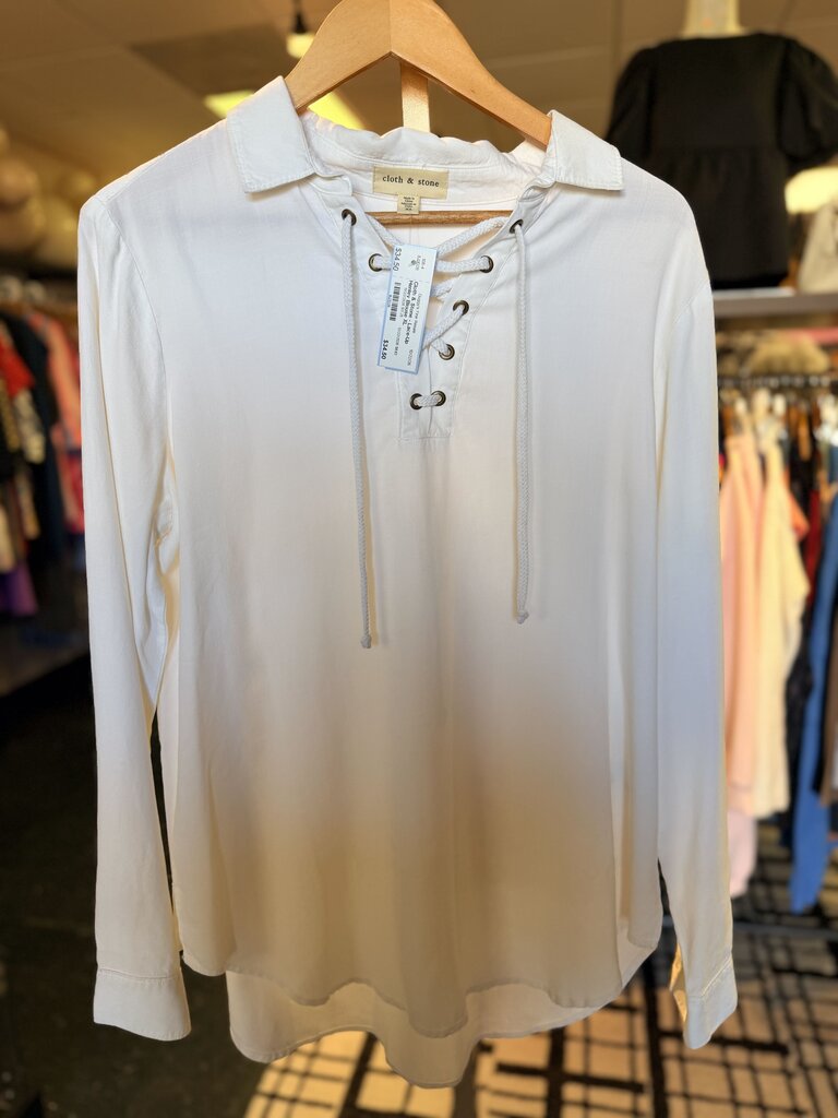 Cloth & Stone - Lace-Up Henley Blouse