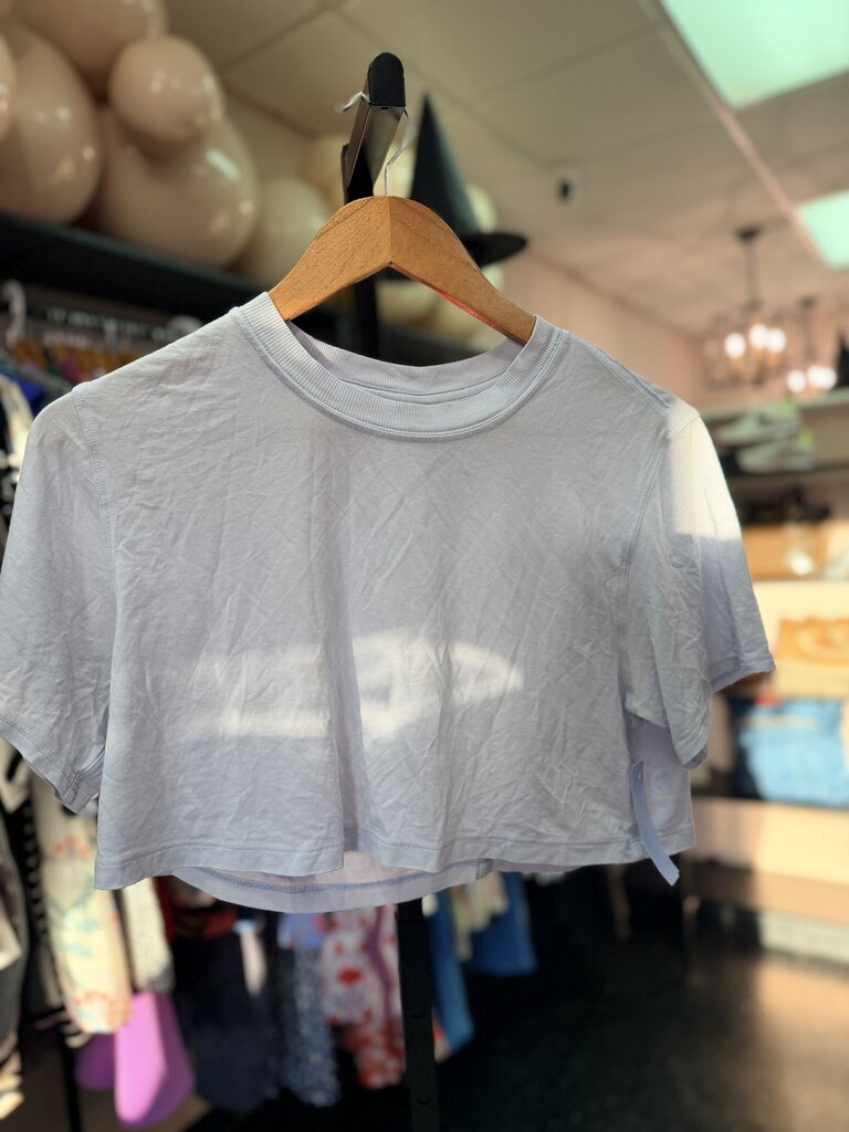 Lululemon - Cropped Cotton Tee - Ice Blue