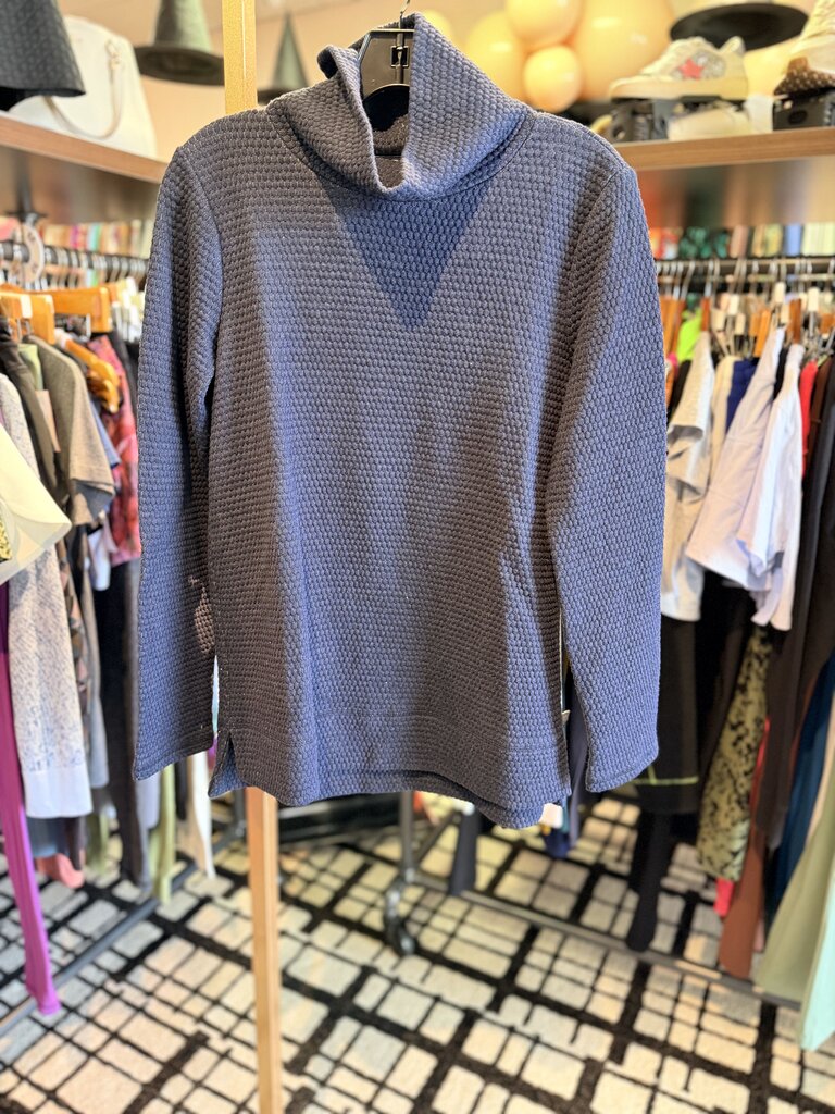 T by Talbots - Waffle Knit Mockneck Pullover - Navy