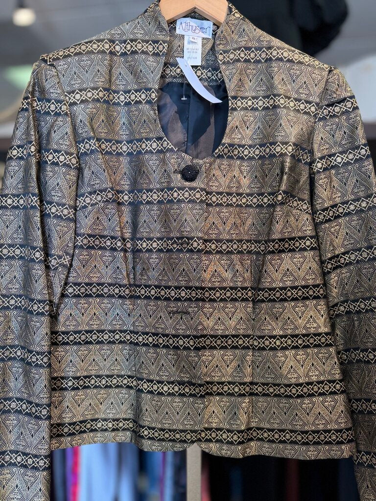 VTG - Gold & Black Metallic Jacquard Jacket