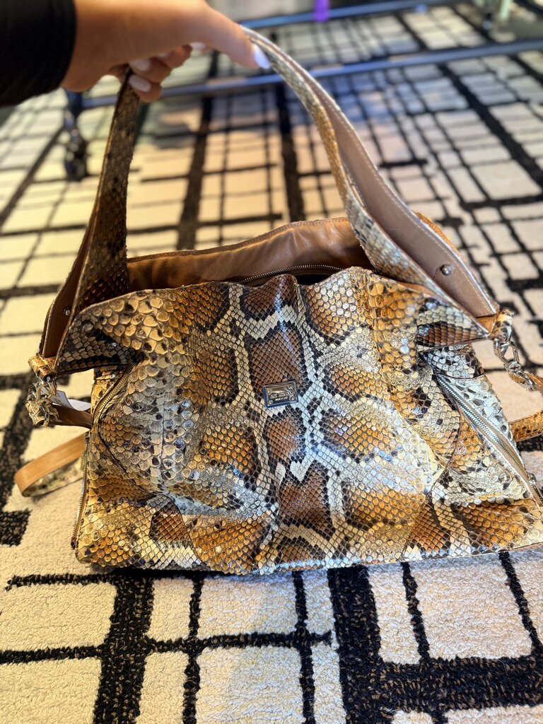 Ape Regina - Oversized Python Leather Tote Bag