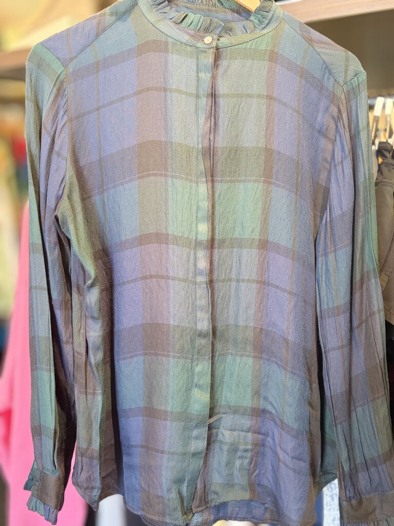 Loft- LS Button Down Pullover - Tartan Plaid