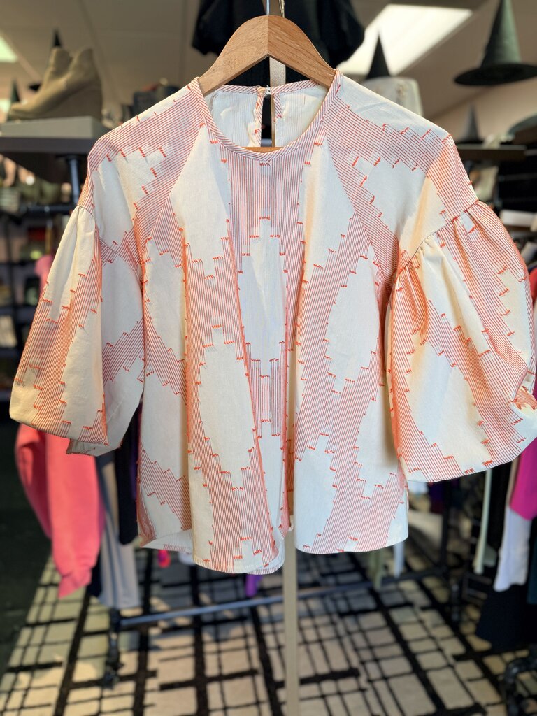 Boho Puff Sleeve Top - Natural