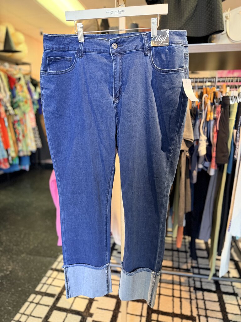 Ethyl Clothing NWT - Rolled Cuff Jeans - Dark Wash