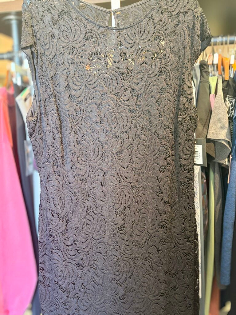 Marina Dresses NWT - Lace Overlay Dress - Black