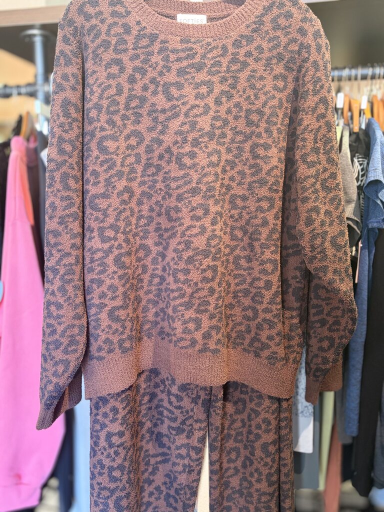 Softies NWT - Leopard Marshmallow Crew Neck Lounge Set