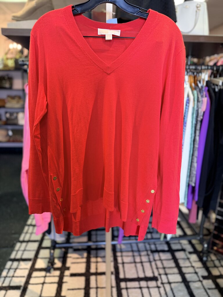 Michael Kors - V-Neck Lightweight Sweater - Red
