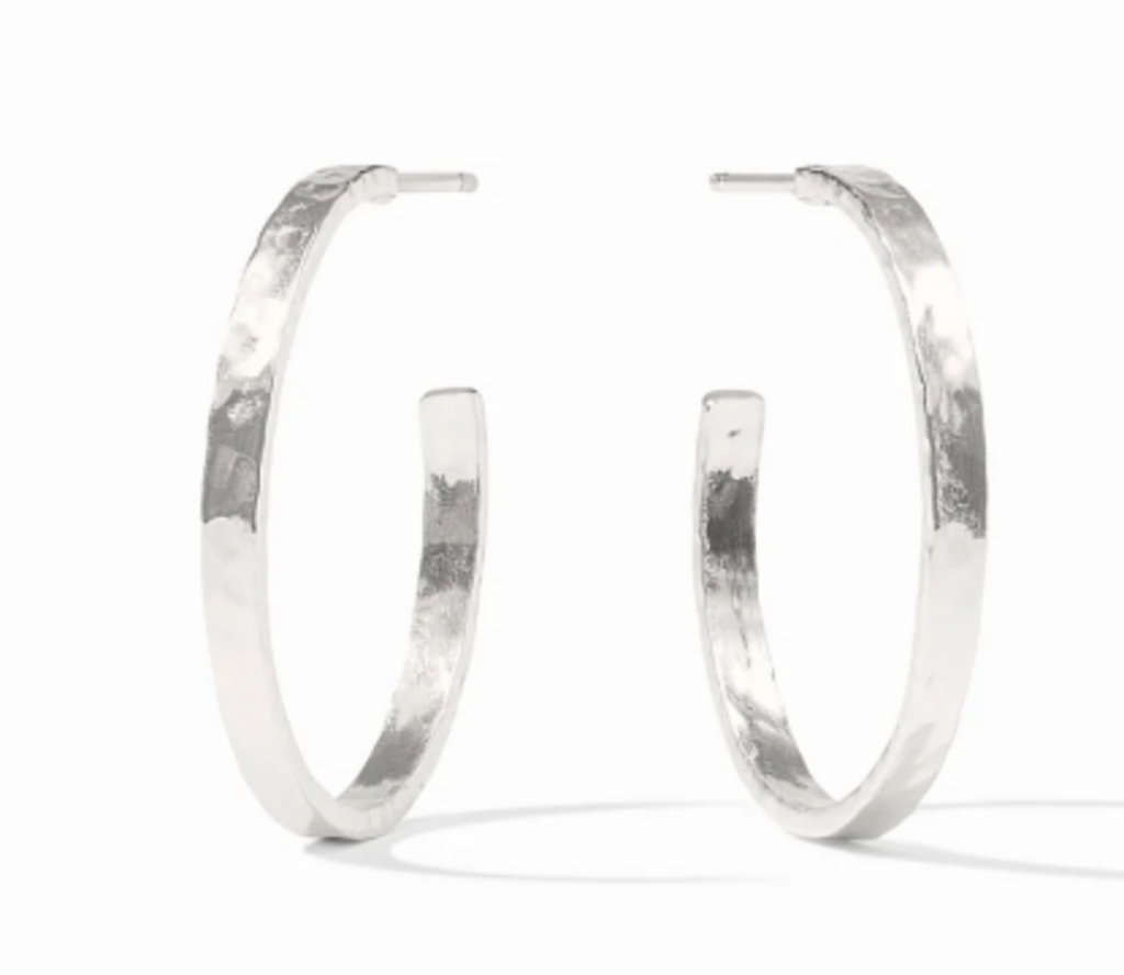 Julie Vos NWT - Silver Crescent Hoops XL