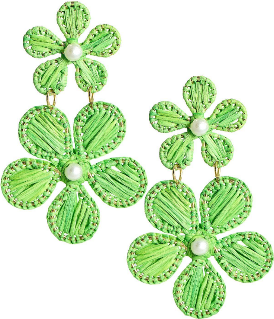 Lisi Lerch NWT-Marigold - Raffia Earring - Grass Green