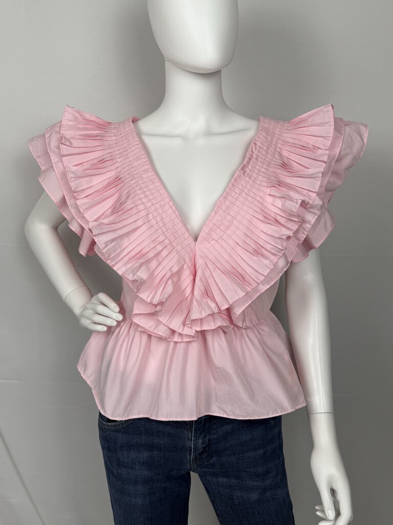 Entro -NWT- Pink Ruffle Top