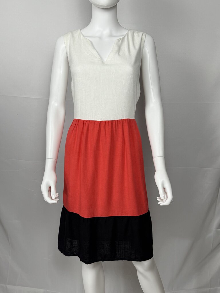 Perceptions - SS Color Block Dress - Pink, Black & White