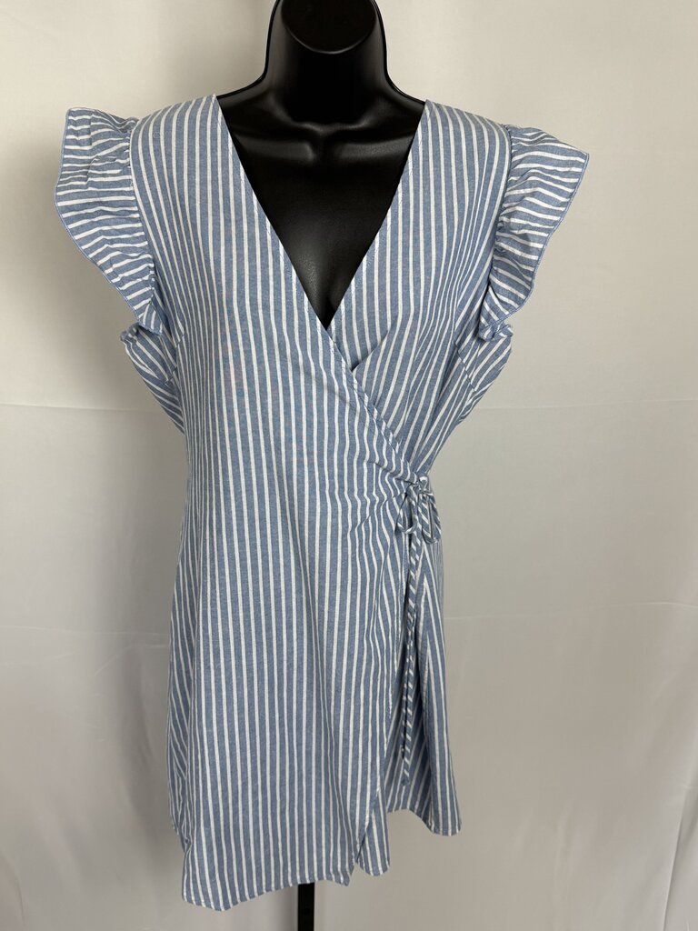 Altar'd State - Blue White Striped - Wrap Dress