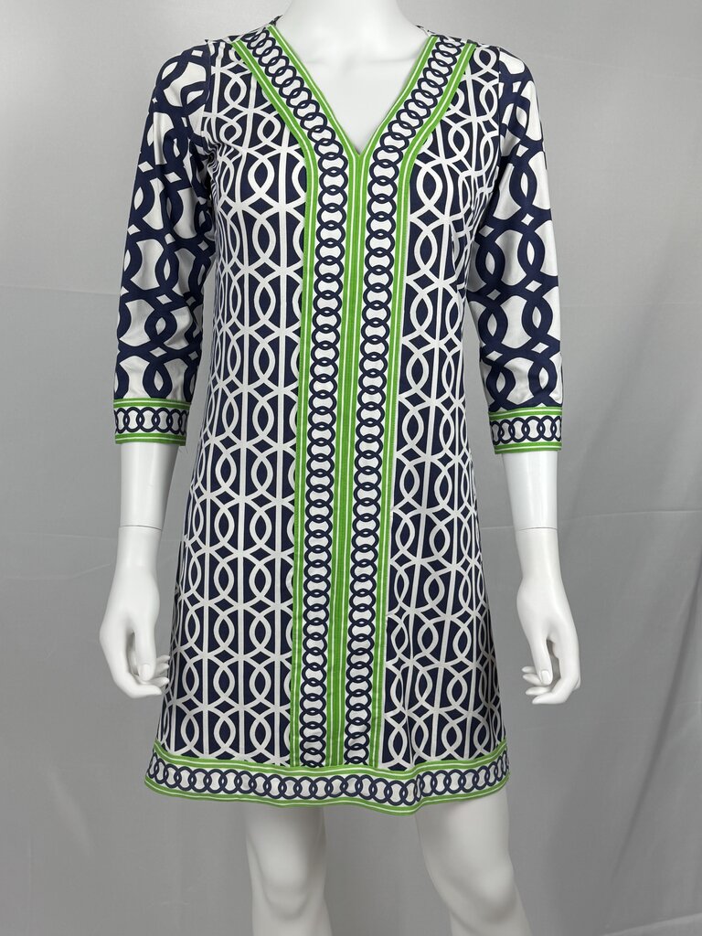 Gretchen Scott - GUC- Blue White - 3/4 Sleeve Dress