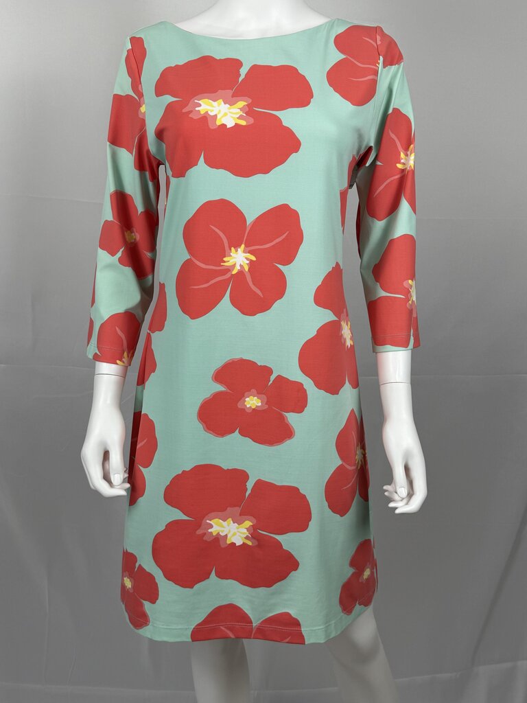 Britt - Teal, Pink - Floral Dress