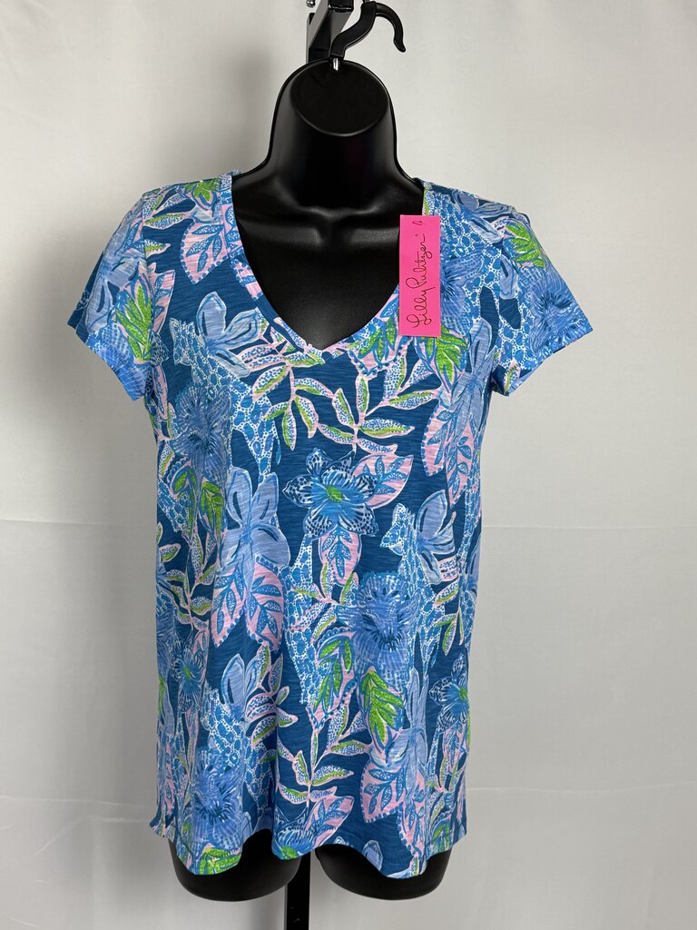 Lilly Pulitzer - NWT - Blue - Etta V-Neck Tee