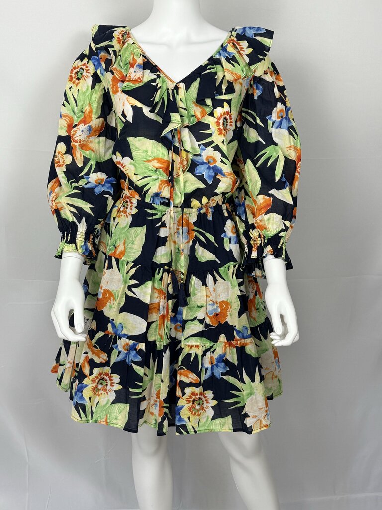 LRL - NWT - Navy, Floral - LS Dress
