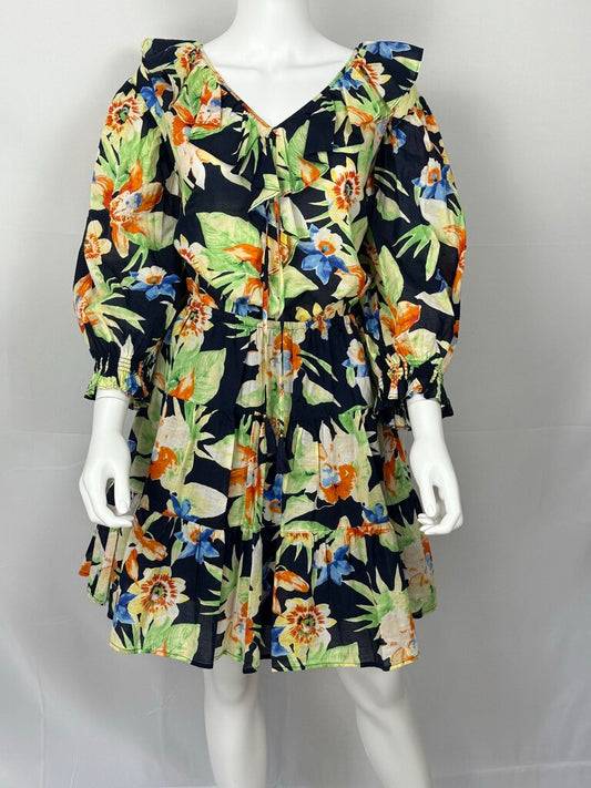LRL - NWT - Navy, Floral - LS Dress