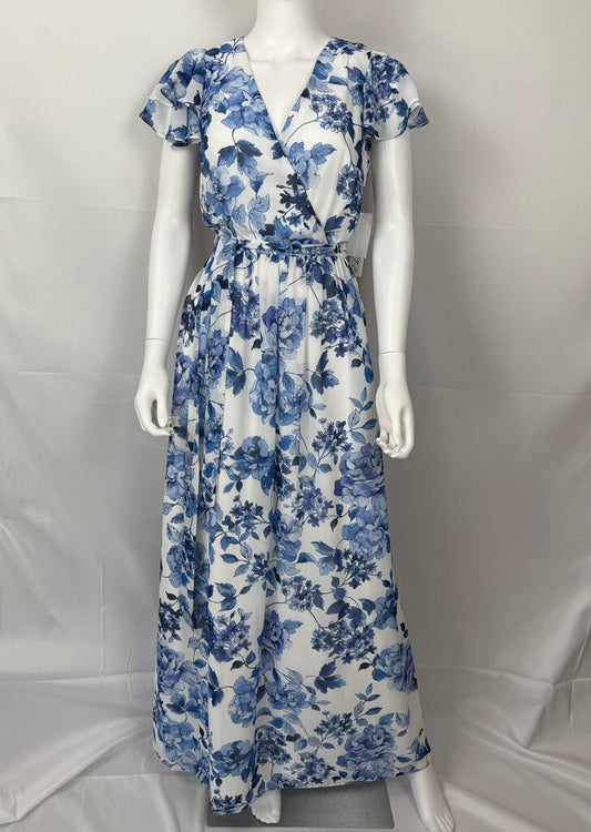Eliza J - NWT - Blue, White - Floral SS Dress