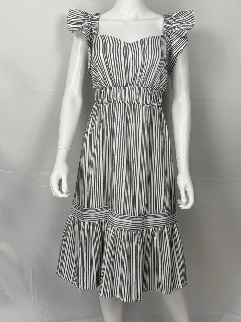 London Times - NWT - Gray, White - Striped Dress