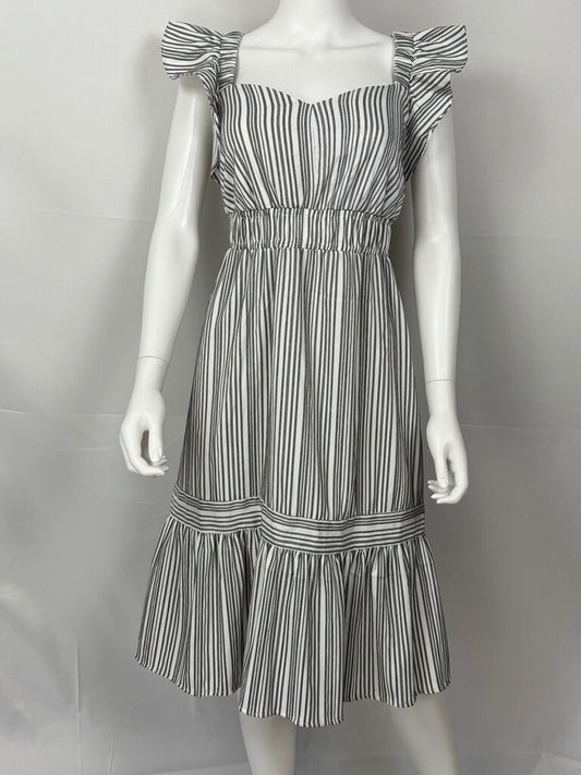 London Times - NWT - Gray, White - Striped Dress