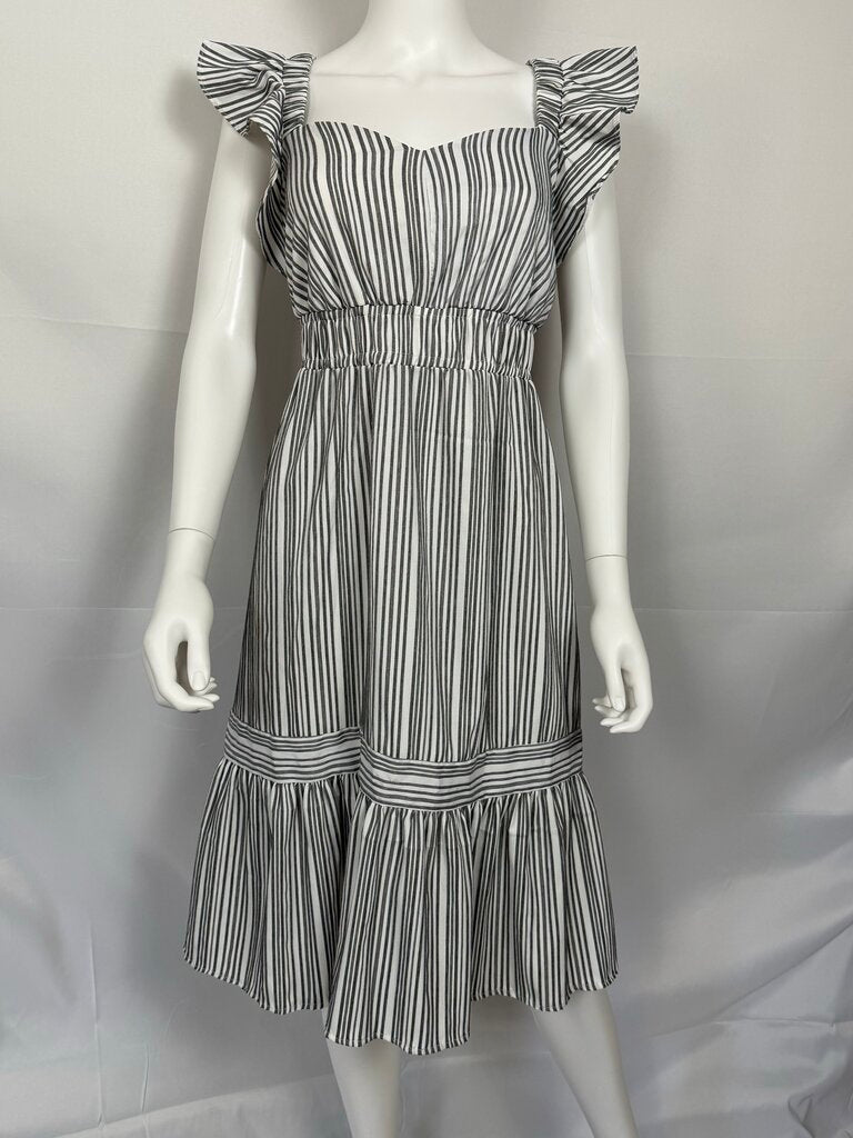 London Times - NWT - Gray, White - Striped Dress