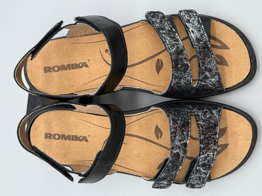 Romika - NWT - Black, Silver - Ibiza Sandal