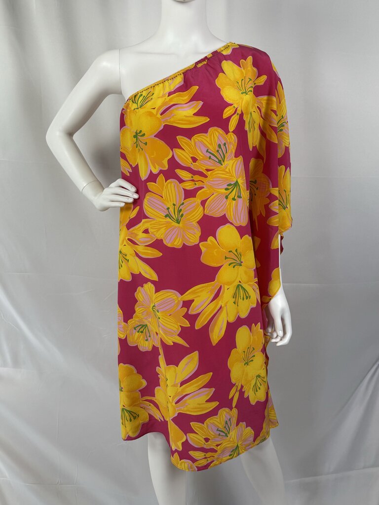 Lilly Pulitzer - NWT - Hotty Pink Leibold -Vintage- One Shoulder Silk Blake Dress