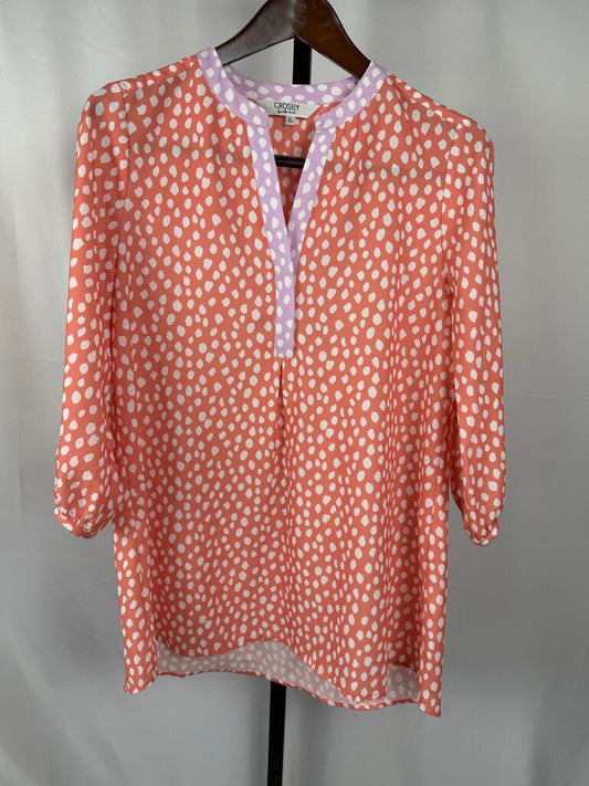 Crosby - Peach, Purple - Polka Dot LS Blouse