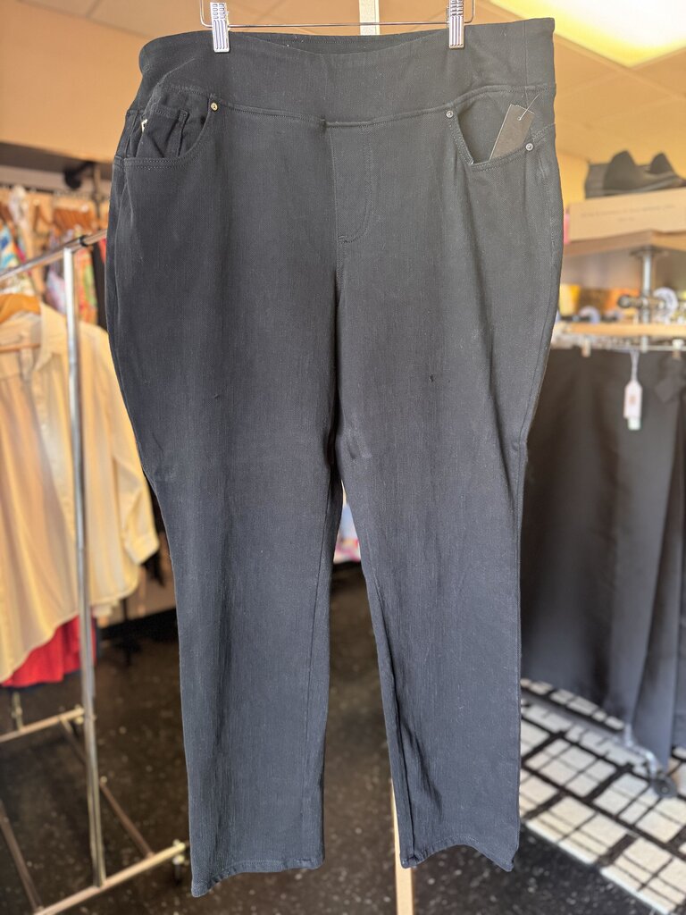 Belle by Kim Gravel - Pull On Knit Pants - Black