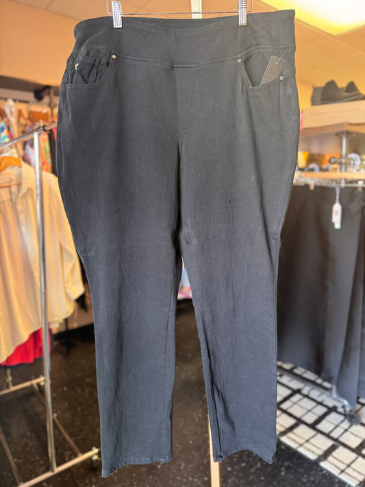 Belle by Kim Gravel - Pull On Knit Pants - Black