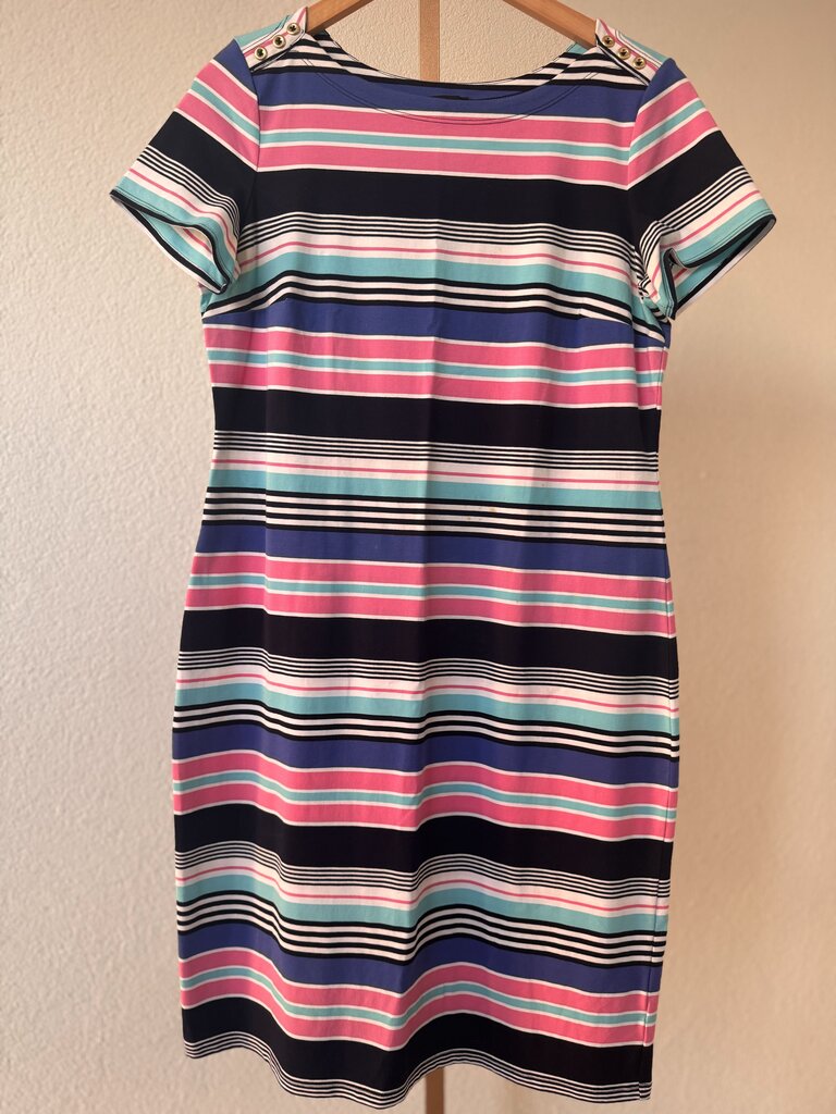 Talbots - SS Striped Cotton Sheath Dress