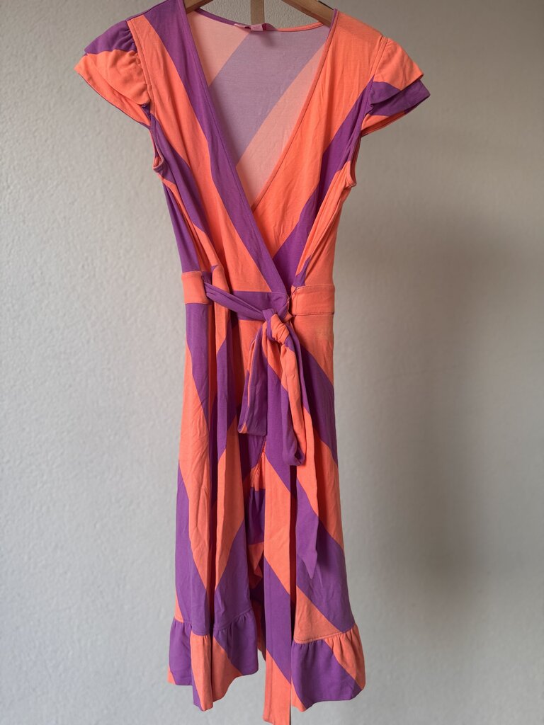Lilly-Adriel Wrap Dress Purple/Orange Stripes