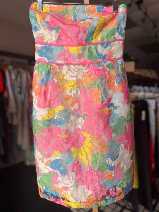 Jade Melody Tam- Strapless Applique Dress- Multicolored