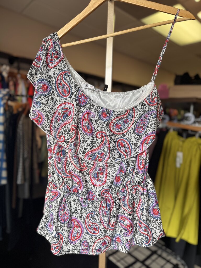 JoyJoy-One Shoulder Top - Paisley Print