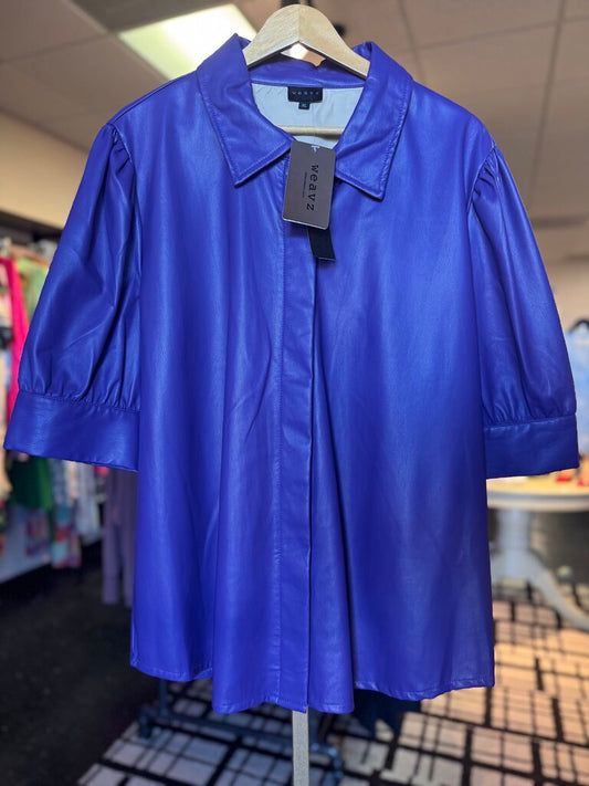Weavz-NWT- Placket A Line Top in Purple