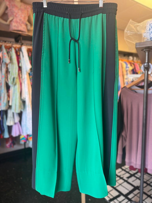 ME+EM - Green/ Navy Wide Leg Pants