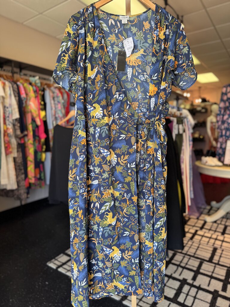 J. Crew-NWT-Jungle Print Wrap Dress