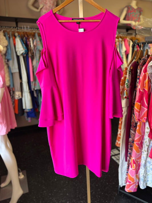 Boston Proper- NWT-Cold Shoulder Dress in Fuschia