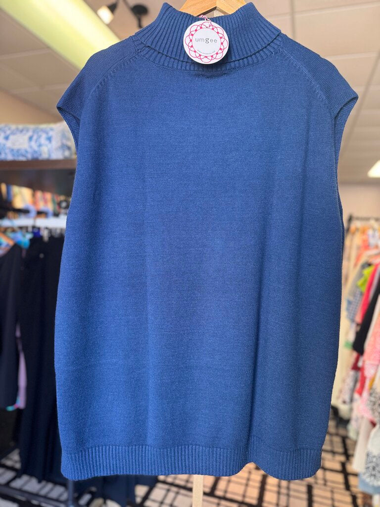 Umgee-NWT- High Low Turtleneck Sweater - Navy