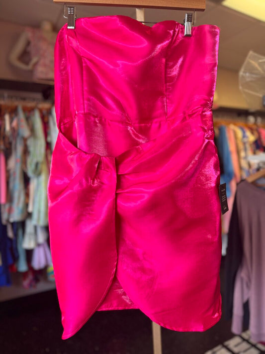 Lulus-NWT-Hot Pink Strapless Mini Dress