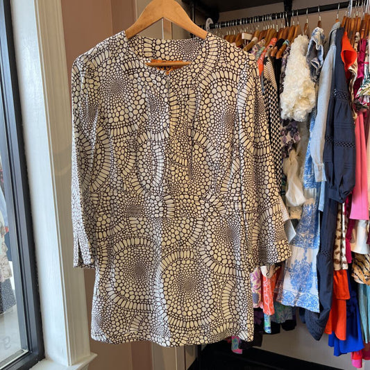 Tory Burch- August Silk Tunic - Brown/White